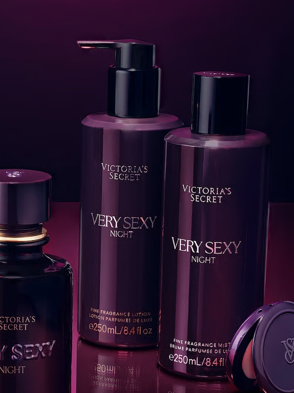 Victoria's Secret Very Sexy Night Fragrance Spray Mist And Lotion NWT 8.4 oz
